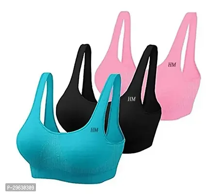 Stylish Multicoloured Cotton Solid Bras For Women Pack Of 3-thumb0