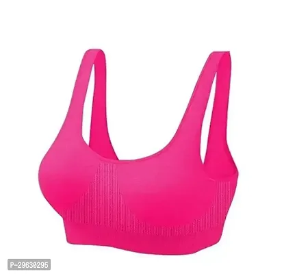 Stylish Pink Cotton Solid Bras For Women-thumb0