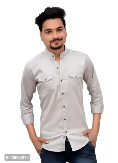 Jaysar Enterprises Men's Soft Cotton Febric Full Sleeves Solid Shirts (STS-02-CM-M) Cream