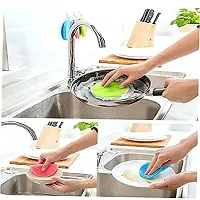 Fruit and Vegetable Washing Brush Round Scrubber Pad Multipurpose Silicone Dishwashing Tools for Kitchen Silicone Washing Sponge Antibacterial Silicone Dish Scrubber-thumb3