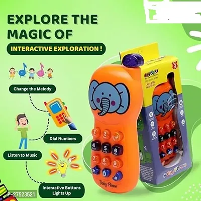 Baby Musical Mobile Toy for Kids Bpa Free Toys with Music and Light Effect 1PCS Phone for Girls and Boys Multi-Color Telephone for Baby Phone for Kids, Cartoon Cellphone Toys with Light  Sound Toys f-thumb3