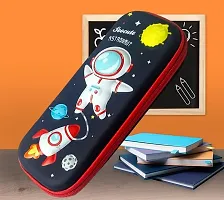 3D Cover EVA Pencil Case Large Capacity Pencil Pouch Bag School Pouch Organizer for Students Kids Premium Stylish Pen Holder Pouch, Stationery Box, Cosmetic Pouch Bag(ASTRONAUT)-thumb1