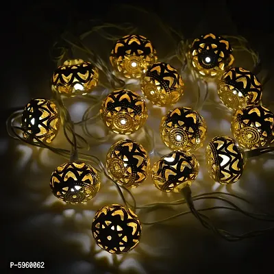 14 Rounded String LED Fairy Lights for Diwali Christmas Wedding, 3.65m, Golden, Diwali LED Lights, Best Gift For Diwali (SC-120E)-thumb0