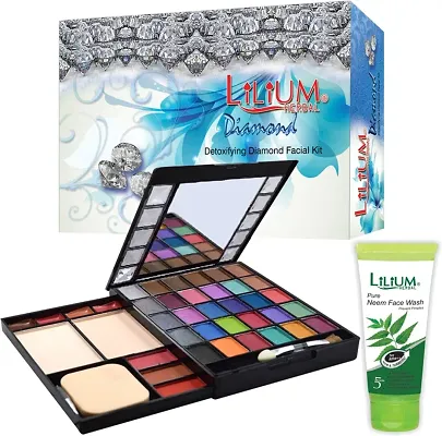 Lilium Diamond Facial Kit Neem Face Wash With Makeup Kit Gc792 Pack Of 3 (3 Items In The Set)
