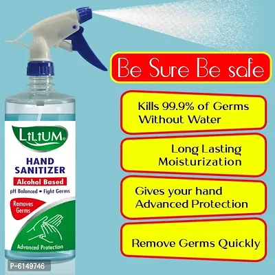 LILIUM 70% Alcohol Based Spray Sanitizer 1000 ml Multi Purpose Uses Sanitizer Spray Bottle (1000 ml)-thumb3