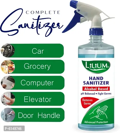 LILIUM 70% Alcohol Based Spray Sanitizer 1000 ml Multi Purpose Uses Sanitizer Spray Bottle (1000 ml)-thumb2