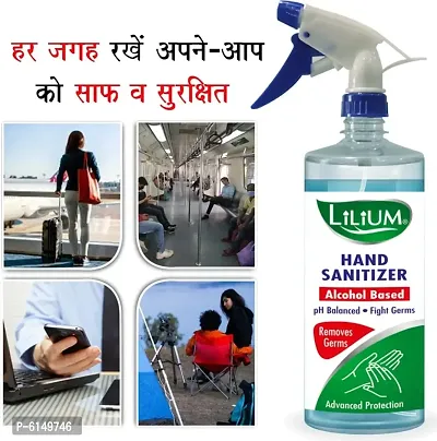 LILIUM 70% Alcohol Based Spray Sanitizer 1000 ml Multi Purpose Uses Sanitizer Spray Bottle (1000 ml)-thumb0