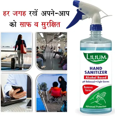 LILIUM 70% Alcohol Based Spray Sanitizer 1000 ml Multi Purpose Uses Sanitizer Spray Bottle (1000 ml)