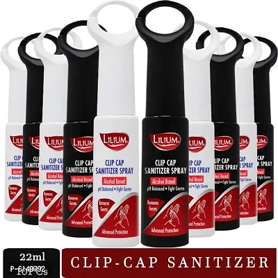 LILIUM Clip Cap Sanitizer Spray With Liquid (22 ml) Pack of 4 Sanitizer Spray Pump Dispenser (4 x 22 ml)-thumb0