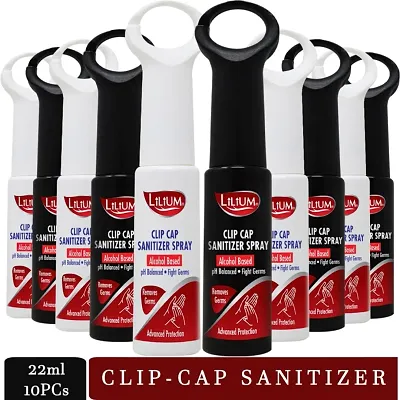 LILIUM Clip Cap Sanitizer Spray With Liquid (22 ml) Pack of 4 Sanitizer Spray Pump Dispenser (4 x 22 ml)