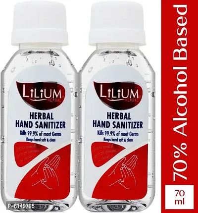 LILIUM Hand Cleanser (Sanitizer) Round Bottle Hand Sanitizer Bottle (2 x 60 ml)-thumb0