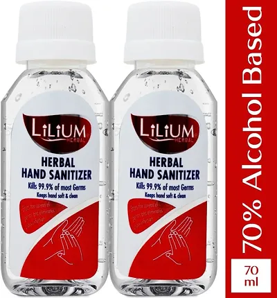 LILIUM Hand Cleanser (Sanitizer) Round Bottle Hand Sanitizer Bottle (2 x 60 ml)