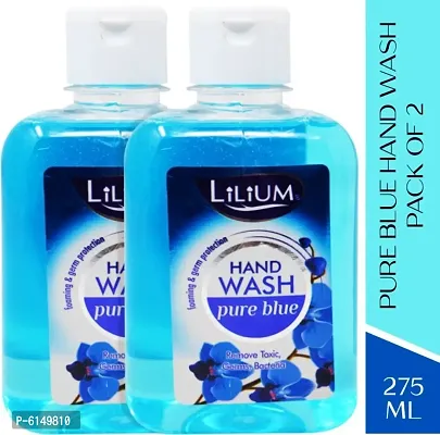 LILIUM Foaming Hand Wash Pure Blue 275 ml Pack of 2 Hand Wash Bottle (2 x 275 ml)-thumb0