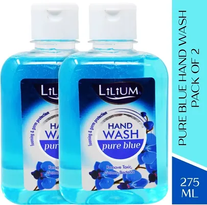 LILIUM Foaming Hand Wash Pure Blue 275 ml Pack of 2 Hand Wash Bottle (2 x 275 ml)