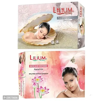 Lilium Pearl And Whitening Facial Kit For Extra Glow And Smoothness 80 Grams Each