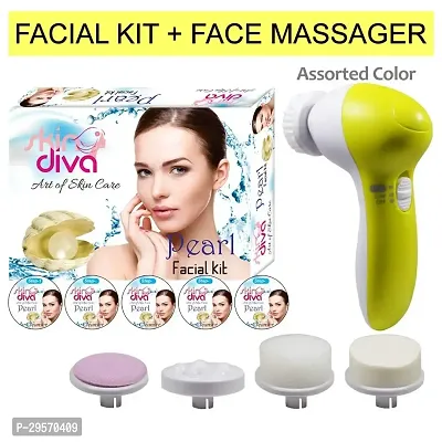 Skin Diva Pearl Facial Kit 80G With Face Massager-thumb0