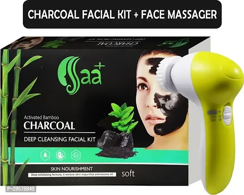 Charcoal Facial Kit 400 G With 5 In 1 Face Massager Pack Of 2 400 G