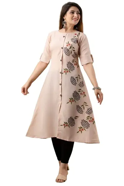 PEELOANE JALDEV Creation Women's New Elegance Regular Fit Soft Cotton 3/4 Sleeve Casual Round Kurti