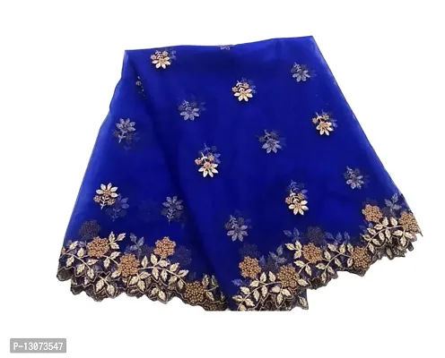 Trendy Art Silk Royal Blue Embroidered And South Style Stone Work Dupatta For Women- Pack Of 1-thumb0