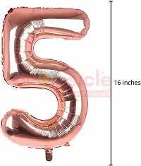 Solid 5 Number Helium Birthday/Anniversary Balloon Pink, Pack Of 1-thumb1