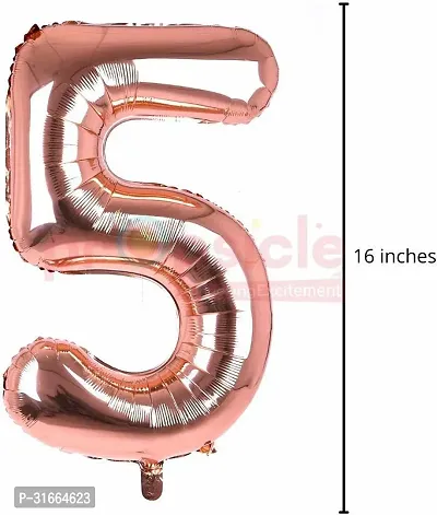 Solid 5 Number Helium Birthday/Anniversary Balloon Pink, Pack Of 1-thumb2