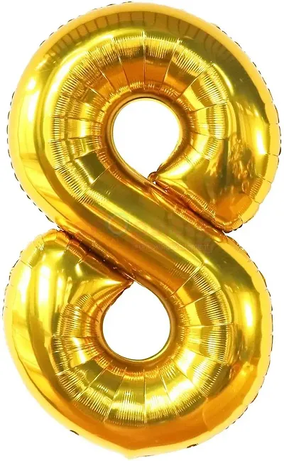 Golden Number Foil Balloons