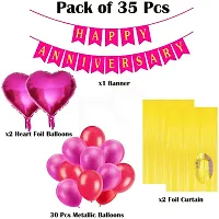 Solid Happy Anniversary Decoration Balloon Multicolor, Pack Of 35-thumb1