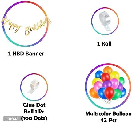 Solid Happy Birthday Balloon Multicolor, Pack Of 45-thumb2