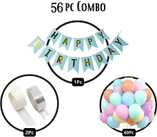 Solid Happy Birthday Decoration Kit, Pastel Balloon Multicolor, Pack Of 1-thumb1