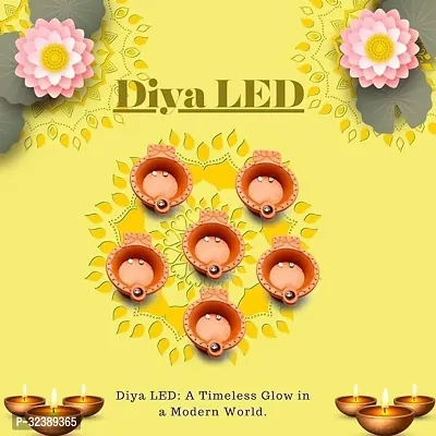 Stylish Water Sensor Diya Lights For Home Decor Pack Of 6