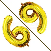 Solid 6 Number Helium Birthday/Anniversary Balloon Gold, Pack Of 1-thumb1