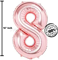 Solid 8 Number Helium Birthday/Anniversary Balloon Gold, Pack Of 1-thumb1