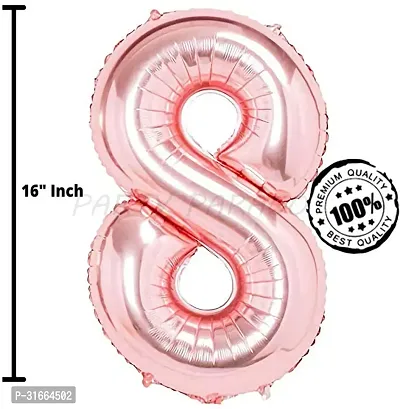 Solid 8 Number Helium Birthday/Anniversary Balloon Gold, Pack Of 1-thumb2