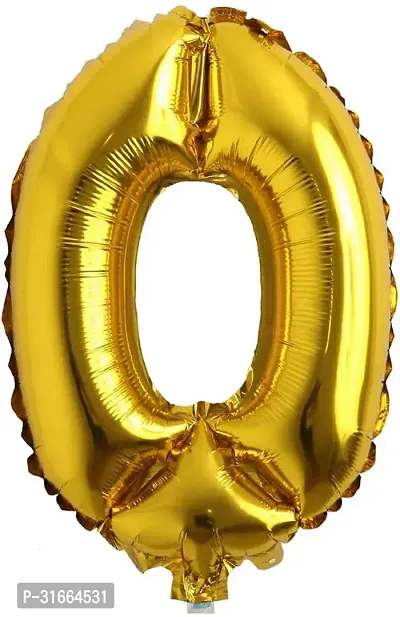 Solid 0 Number Helium Birthday/Anniversary Balloon Gold, Pack Of 1-thumb0