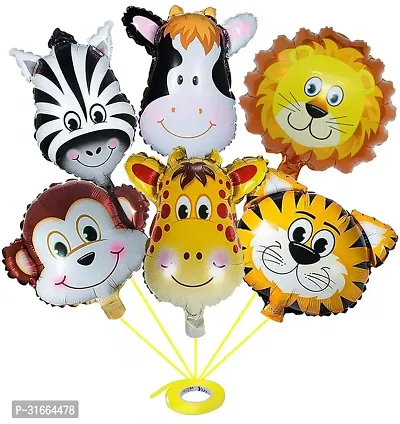 Solid Animal Foil Balloon Multicolor, Pack Of 6