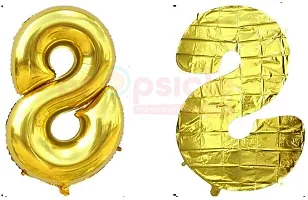 Solid 8 Number Helium Birthday/Anniversary Balloon Gold, Pack Of 1-thumb1