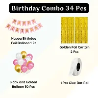 Solid Happy Birthday Decoration Items Balloon Multicolor, Pack Of 1-thumb1