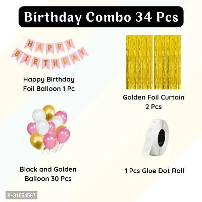 Solid Happy Birthday Decoration Items Balloon Multicolor, Pack Of 1-thumb2