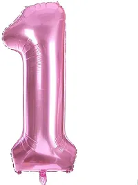 Solid 1St Birthday Girl Theme Foil Balloon Pink, Pack Of 1-thumb1