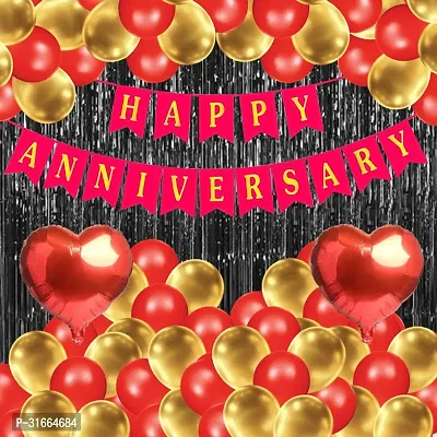 Solid Happy Anniversary Decoration Balloon Multicolor, Pack Of 35