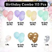 Solid Happy Birthday/Anniversary Pastel Balloon Multicolor, Pack Of 115-thumb1