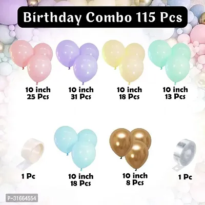 Solid Happy Birthday/Anniversary Pastel Balloon Multicolor, Pack Of 115-thumb2