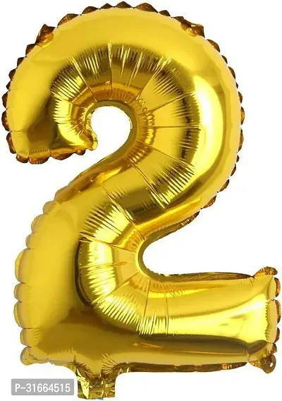 Solid 2 Number Helium Birthday/Anniversary Balloon Gold, Pack Of 9