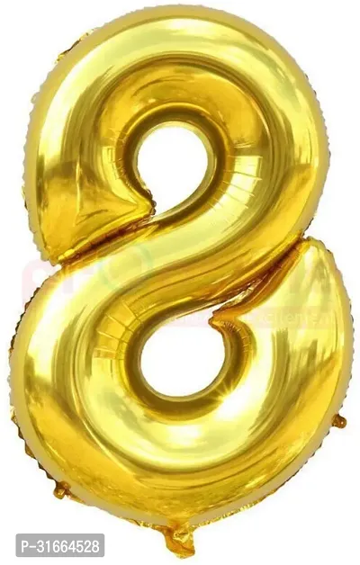 Solid 8 Number Helium Birthday/Anniversary Balloon Gold, Pack Of 1