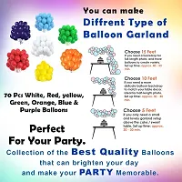 Solid Rainbow Theme Birthday Balloons Birthday Decoration Items Multicolor Balloon Balloon Multicolor, Pack Of 73-thumb1