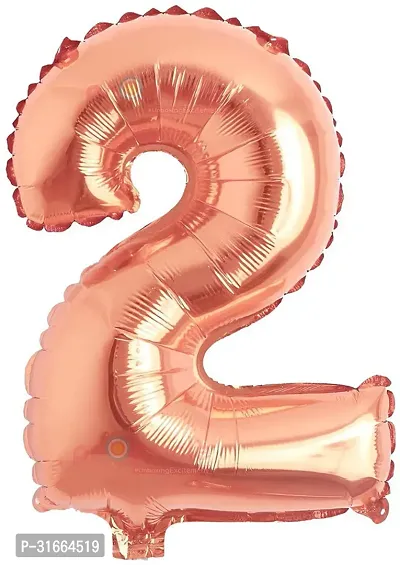 Solid 2 Number Helium Birthday/Anniversary Balloon Gold, Pack Of 1