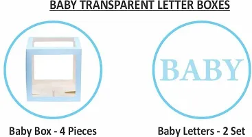 Solid Paper Baby Letter Balloon Box For Baby Shower Party Decoration Set Of 64 Boxes Balloon Blue, Pack Of 64-thumb1