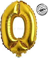 Solid 0 Number Helium Birthday/Anniversary Balloon Gold, Pack Of 1-thumb1