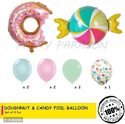 Solid Doughnut Foil Balloon, Candy Foil, Pastel, Polka Dot Balloon Multicolor, Pack Of 1-thumb2