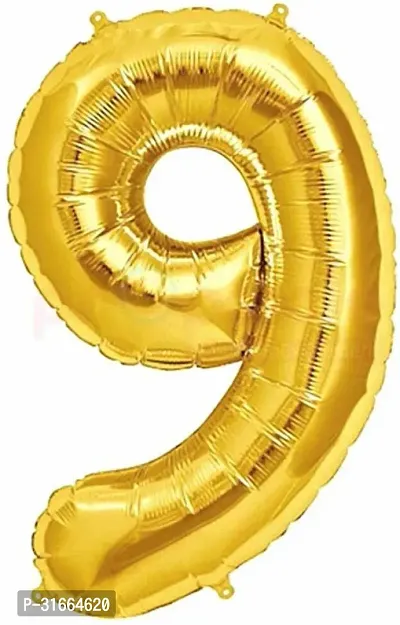 Solid 9 Number Helium Birthday/Anniversary Balloon Gold, Pack Of 1-thumb0